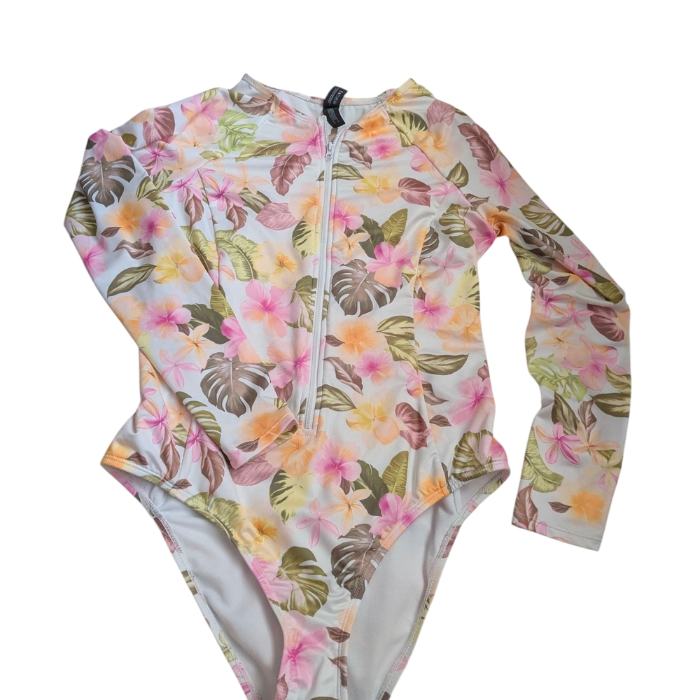 Hurley Pink and Orange Rashguard Swimwear